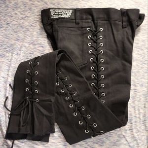 Lip Service Jeans, full leg lace up, 30waist